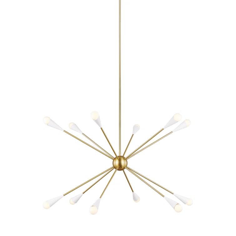 Burnished Brass 12-Light Sputnik Chandelier