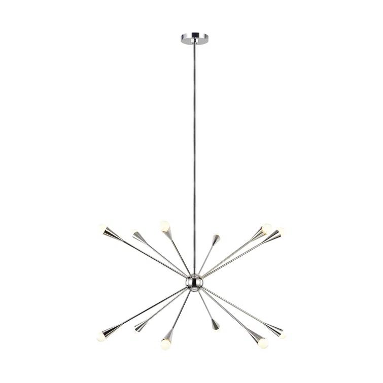 Ellen DeGeneres Polished Nickel 12-Light Sputnik Chandelier
