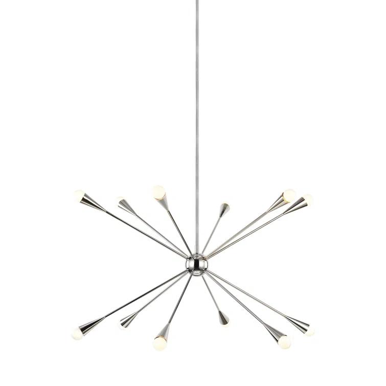 Ellen DeGeneres Polished Nickel 12-Light Sputnik Chandelier