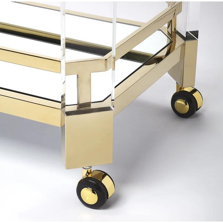 Butler Specialty Company Charlevoix Acrylic 2-Tier Bar Cart - Clear & Gold