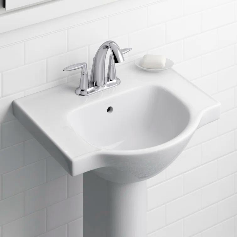 Kohler Alteo® Centerset 4" Bathroom Faucet with Pop-Up Drain Assembly, 2-Handle Bathroom Sink Faucet, 1.2 gpm