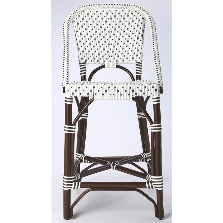 Butler Specialty Solstice Rattan Counter Stool In White And Chocolate