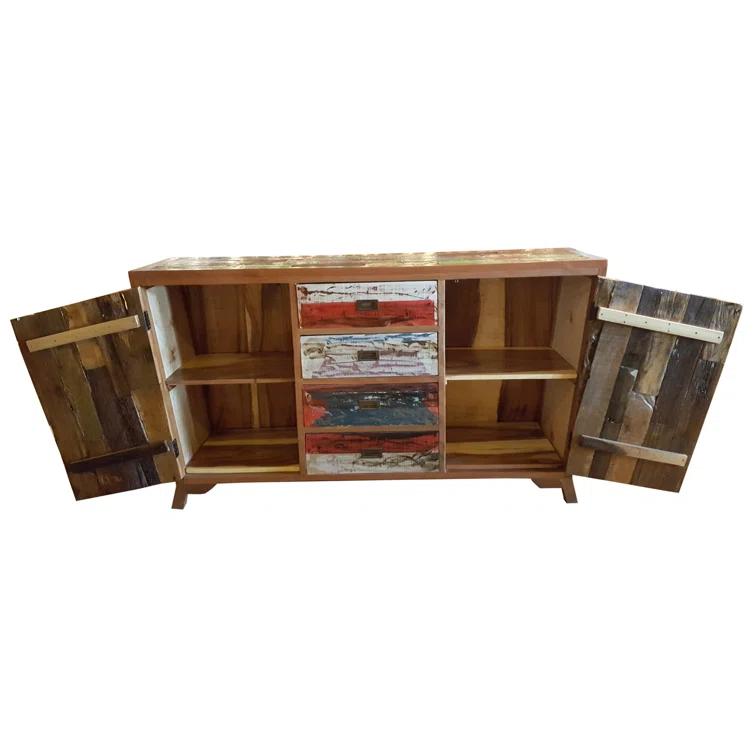 Chic Teak Solid Wood Freestanding Bathroom Cabinet
