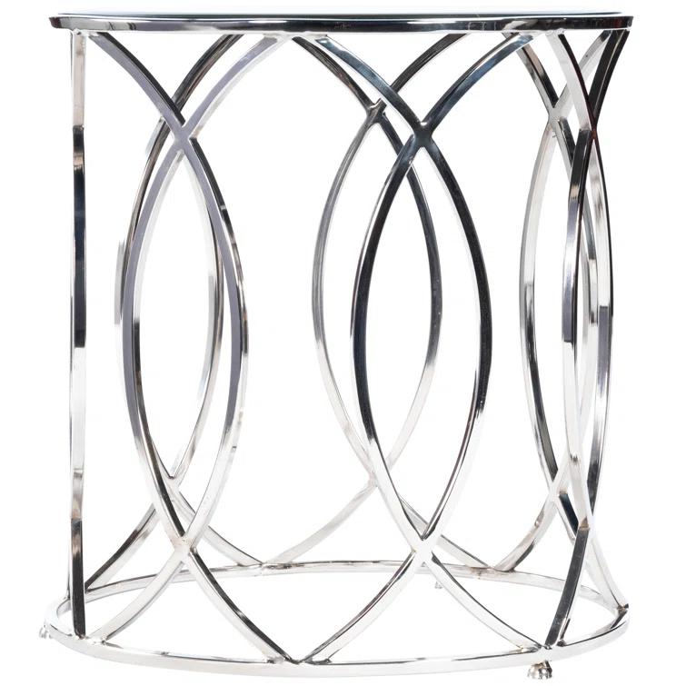 Butler Specialty Desiree Mirror And Nickel End Table In White