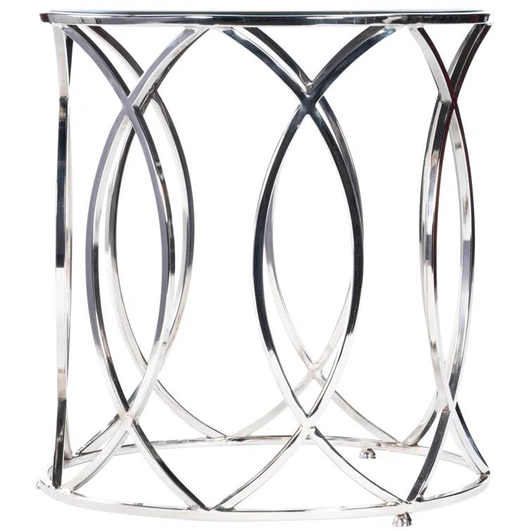 Butler Specialty Desiree Mirror And Nickel End Table In White