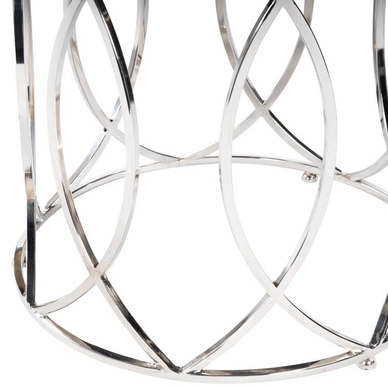 Butler Specialty Desiree Mirror And Nickel End Table In White