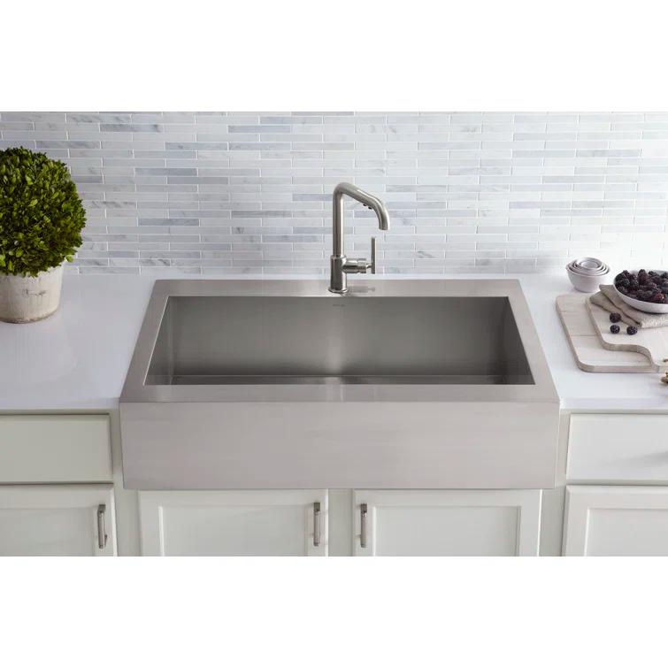 Vault™ 35.75" L x 24.3125" W Double Basins Farmhouse Kitchen Sink