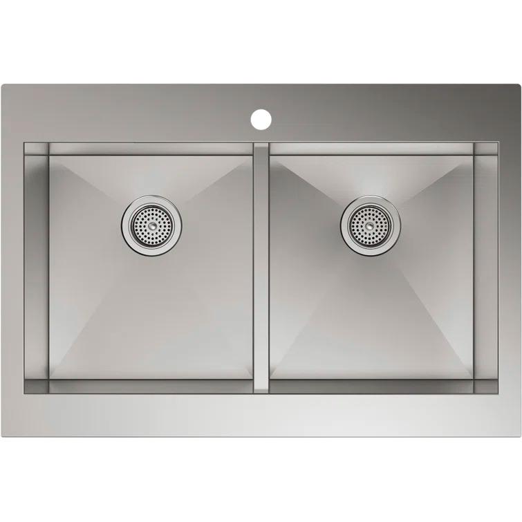 Vault™ 35.75" L x 24.3125" W Double Basins Farmhouse Kitchen Sink