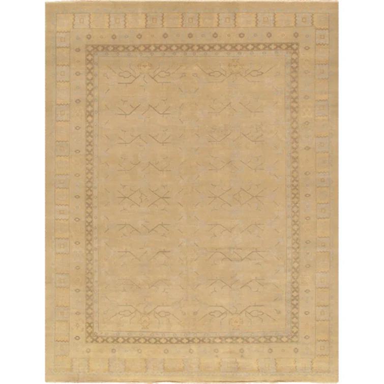 Pasargad Khotan Oriental Hand-Knotted Wool Brown Area Rug