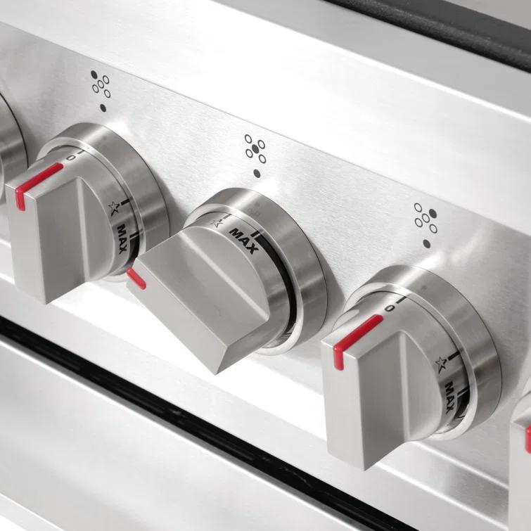 Cosmo Cosmo 36 in. Nebula Collection 3.8 cu. ft. Gas Range, 5 Burners, Rapid Convection Oven, Textured Grip Handle, Stainless Steel COS-965AGFC-202