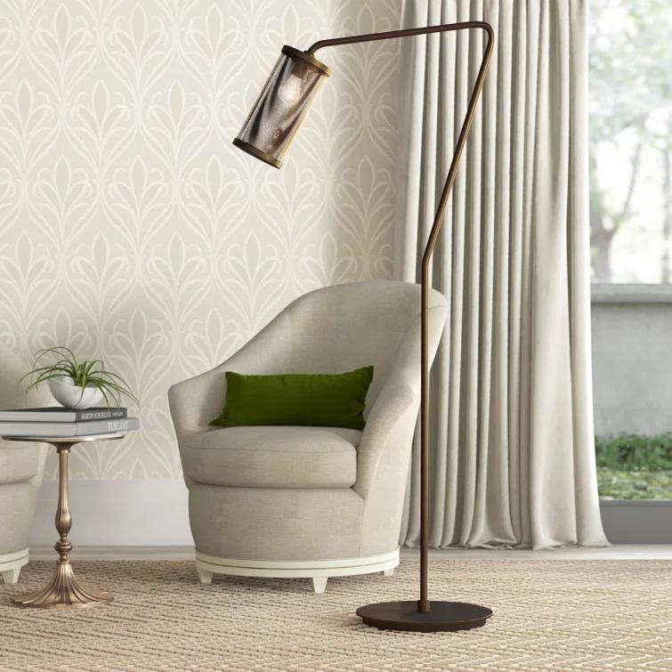 Noir Pisa 64.5" Antique Brass Minimalist Floor Lamp