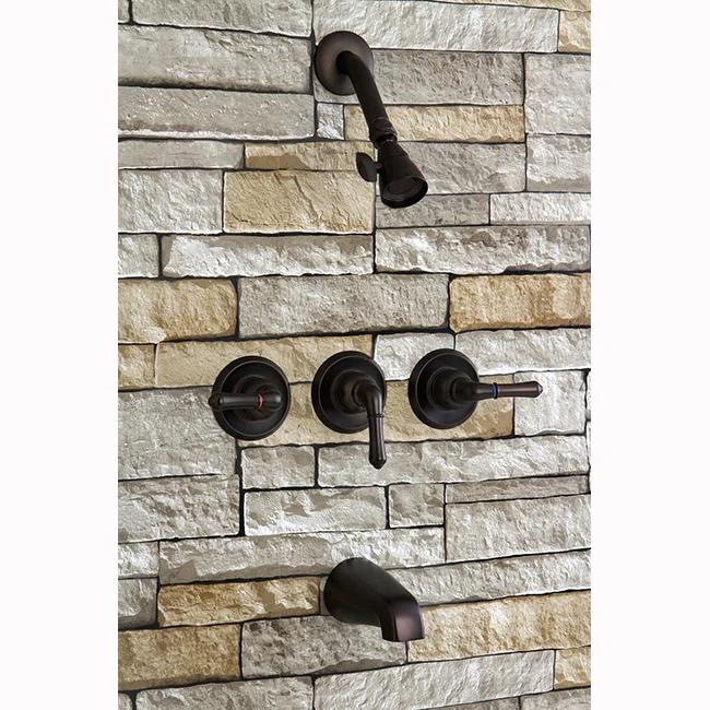 Kingston Brass Magellan Triple-Handle Tub and Shower Faucet