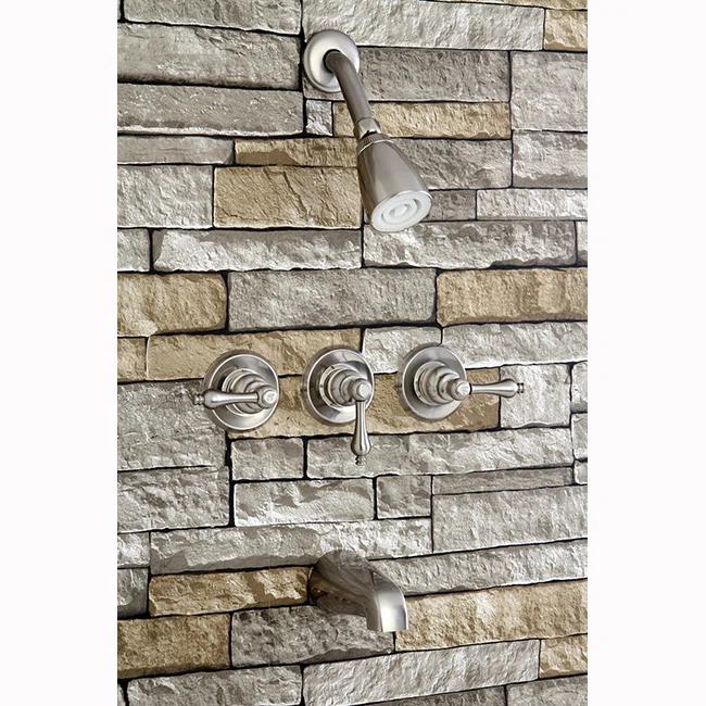 Kingston Brass Victorian Triple-Handle Tub and Shower Faucet