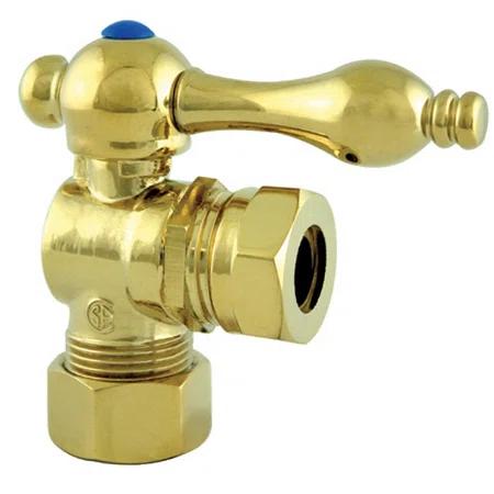 Kingston Brass Vintage 1/2-Inch FIP x 1/2 or 7/16-Inch Slip Joint Quarter-Turn Angle Stop Valve