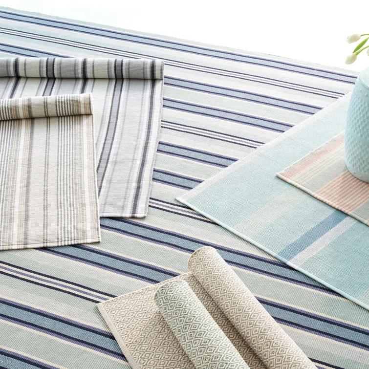 Gradation Ticking Handwoven Cotton Rug
