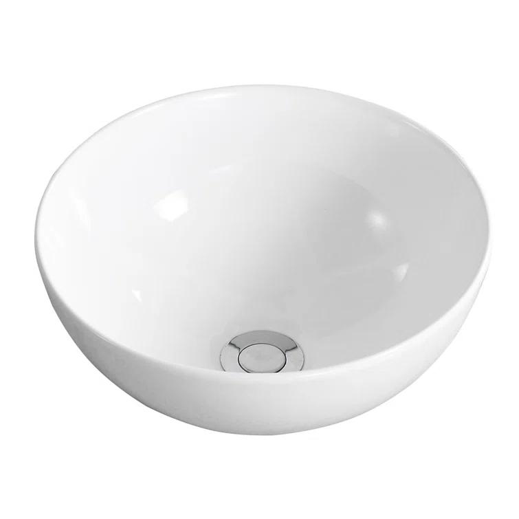 DeerValley Symmetry 13" x 13'' Circular/Round Vitreous Vessel Bathroom Sink
