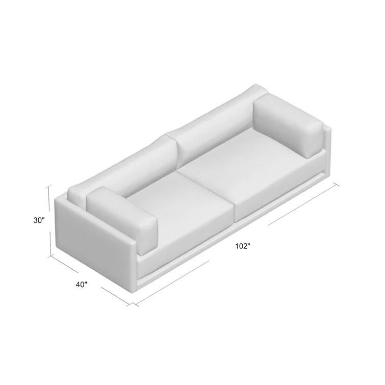 Sunday 82" Agnew Gray Textured Basketweave Cotton Blend Sofa