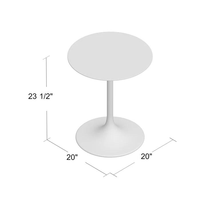 Antique Gold Round Aluminum Tulip Side Table