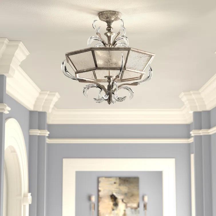 Fine Art Handcrafted Lighting Beveled Arcs Semi Flush Mount