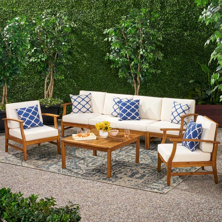 Highland Dunes Hulda 7 Piece Sectional Seating Group with Cushions