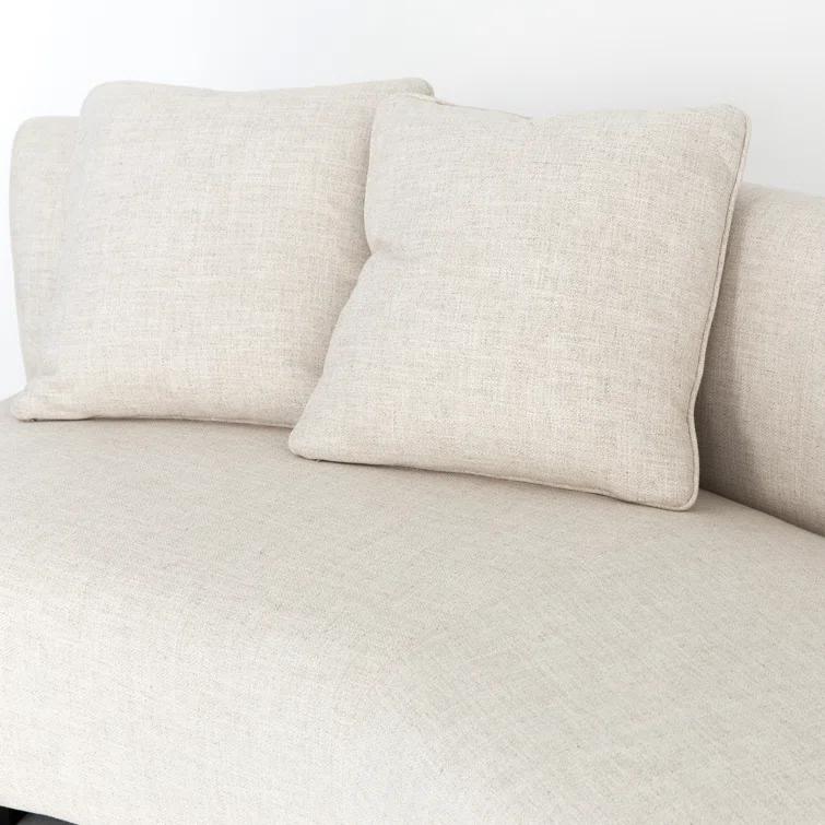 Saban 2-Piece Curved Sectional Sofa - Ivory Linen