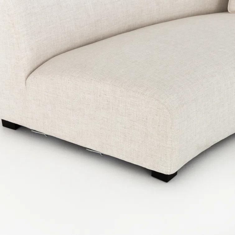 Saban 2-Piece Curved Sectional Sofa - Ivory Linen