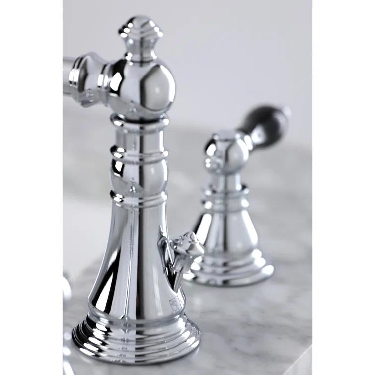 Kingston Brass Duchess Two-Handle 3-Hole Deck Mount Widespread Bathroom Faucet with Pop-Up Drain