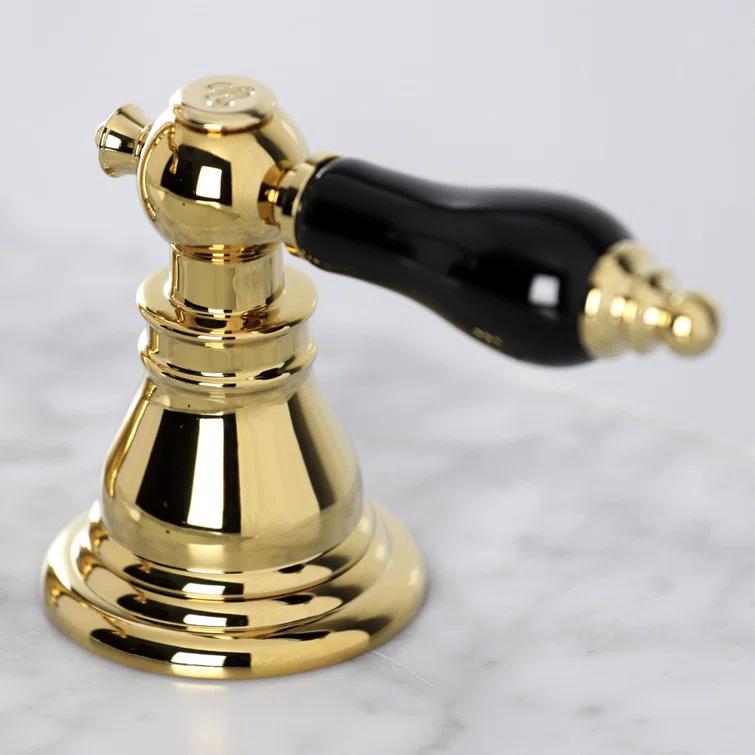 Kingston Brass Duchess Two-Handle 3-Hole Deck Mount Widespread Bathroom Faucet with Pop-Up Drain