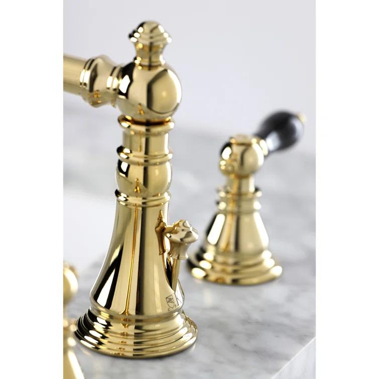 Kingston Brass Duchess Two-Handle 3-Hole Deck Mount Widespread Bathroom Faucet with Pop-Up Drain