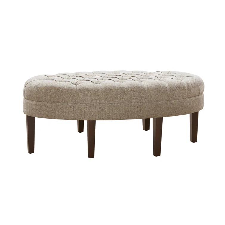 Martin Button Tufted Oval Cocktail Ottoman