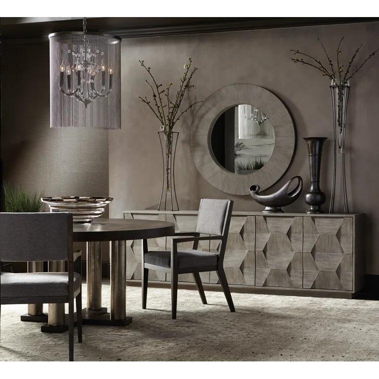 Linea Round Solid Wood Top Dining Table