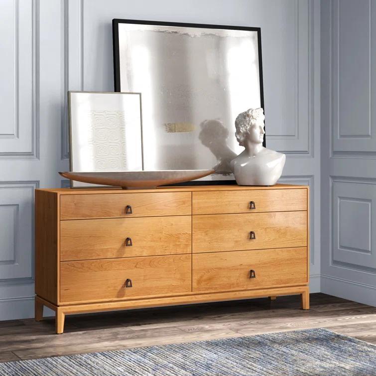 Mansfield 6 Drawer 66.13" W Solid Wood Dresser