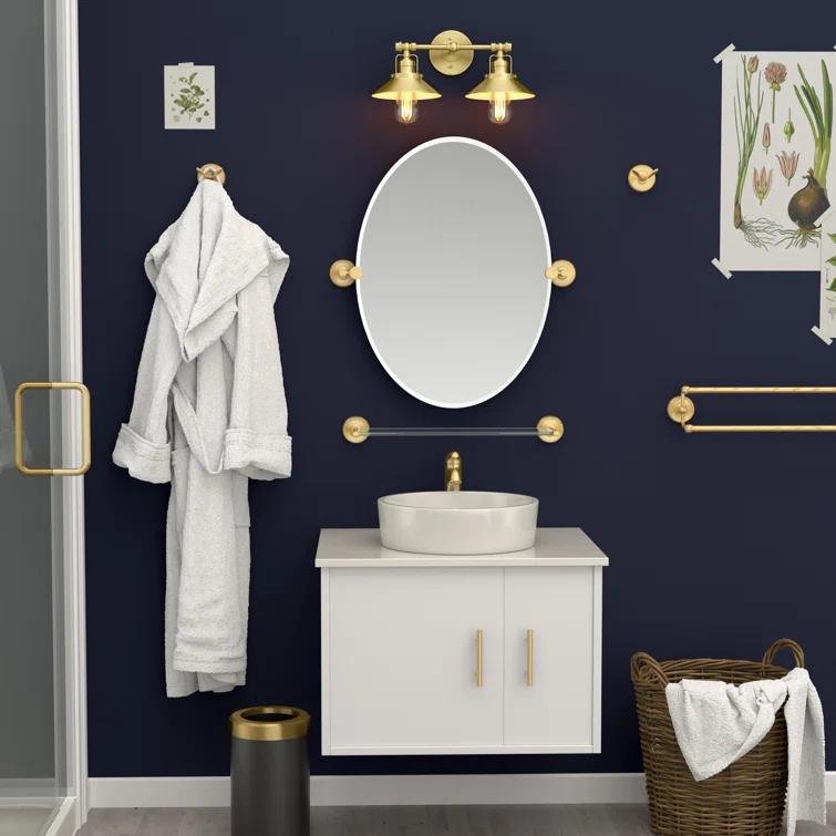 Designer II 24" Wall Mounted Double Towel Bar, 2 Bar Towel Rack