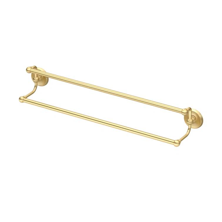 Designer II 24" Wall Mounted Double Towel Bar, 2 Bar Towel Rack