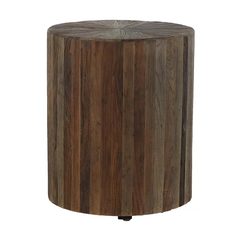 Cyrano Transitional Dark Elm Round Wood End Table