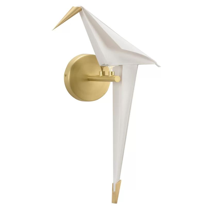 Origami Bird Antique Brass LED Wall Sconce