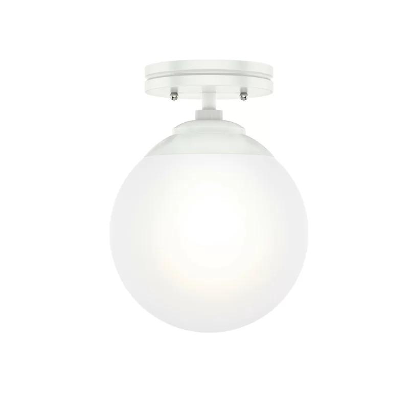 Hepburn Modern Matte White Globe Flush Mount with LED