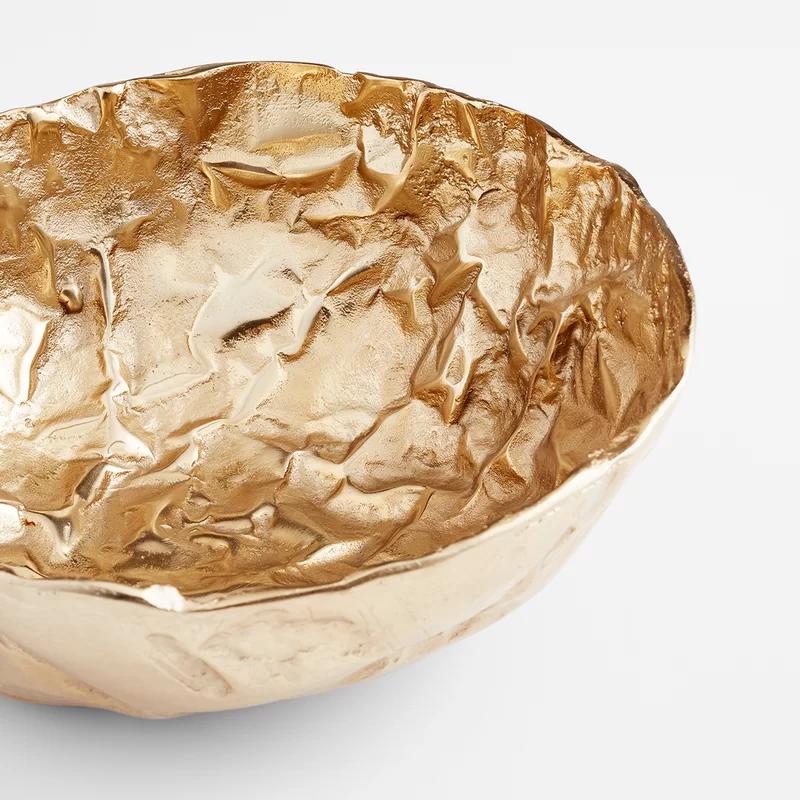 Bolivar 15'' Gold Hammered Stainless Steel Decorative Bowl