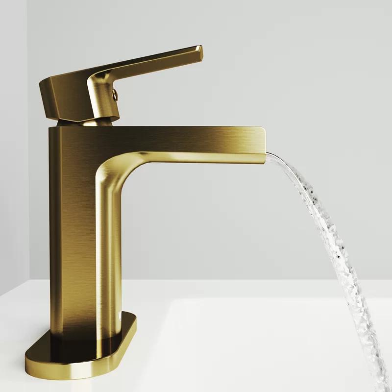 Matte Brushed Gold Single-Hole Waterfall Bathroom Faucet