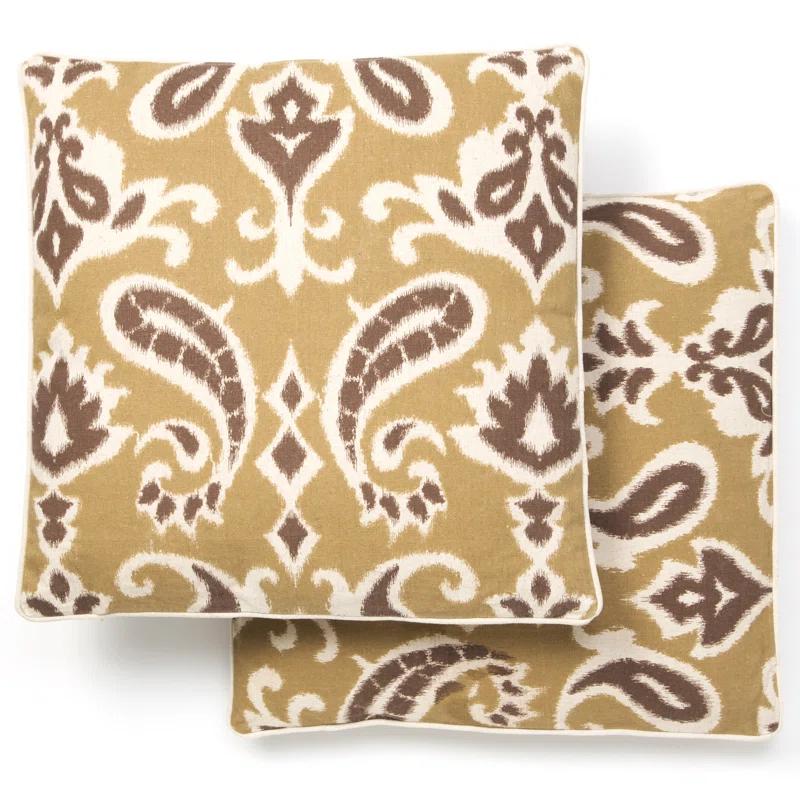Brian Paisley Feather Linen Reversible Throw Pillow (Set of 2)