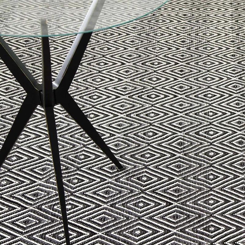 Ivory Diamond Harmony 6' x 9' Flatwoven Synthetic Area Rug