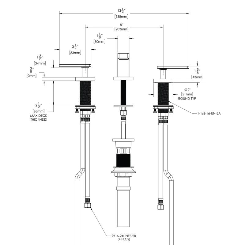 Vector Widespread Bathroom Faucet with Drain Assembly