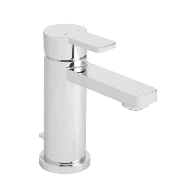 Polished Chrome Single Hole Bathroom Faucet with Lever Handle