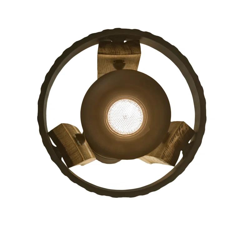 Natural Wood and Bronze 21" Rustic Pendant Light