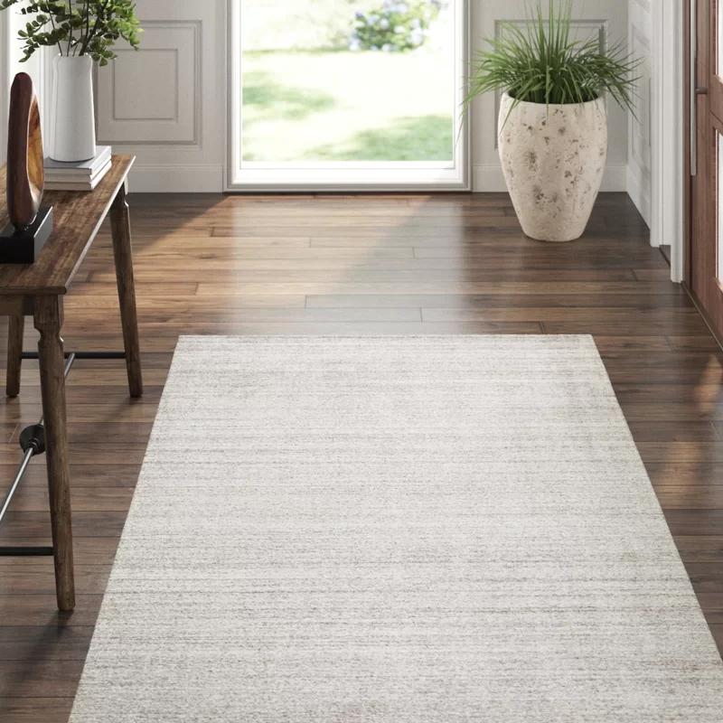 Halsey Hand-Knotted 8' x 10' Linen and Wool Stripe Area Rug