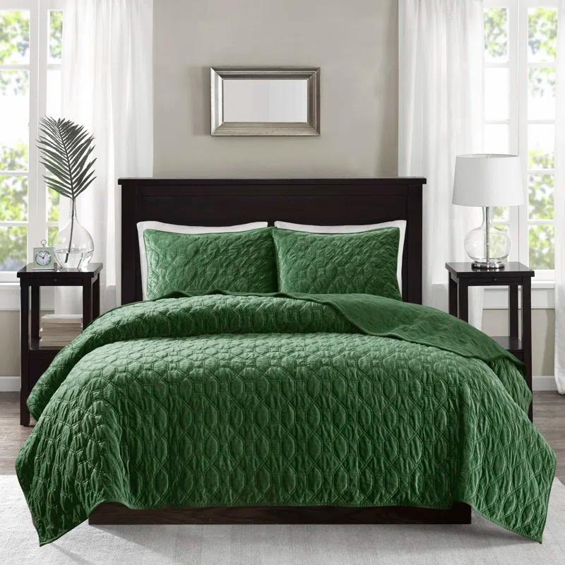Madison Park Harper 3 Piece Velvet Quilt Set