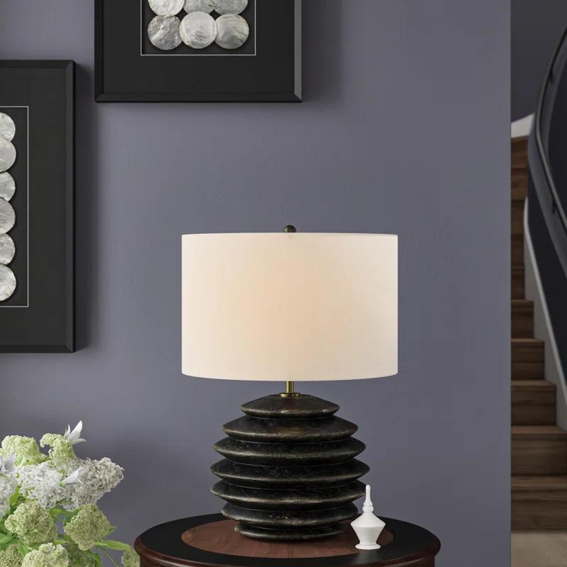 Accordion Round Table Lamp by Regina Andrew - Ebony