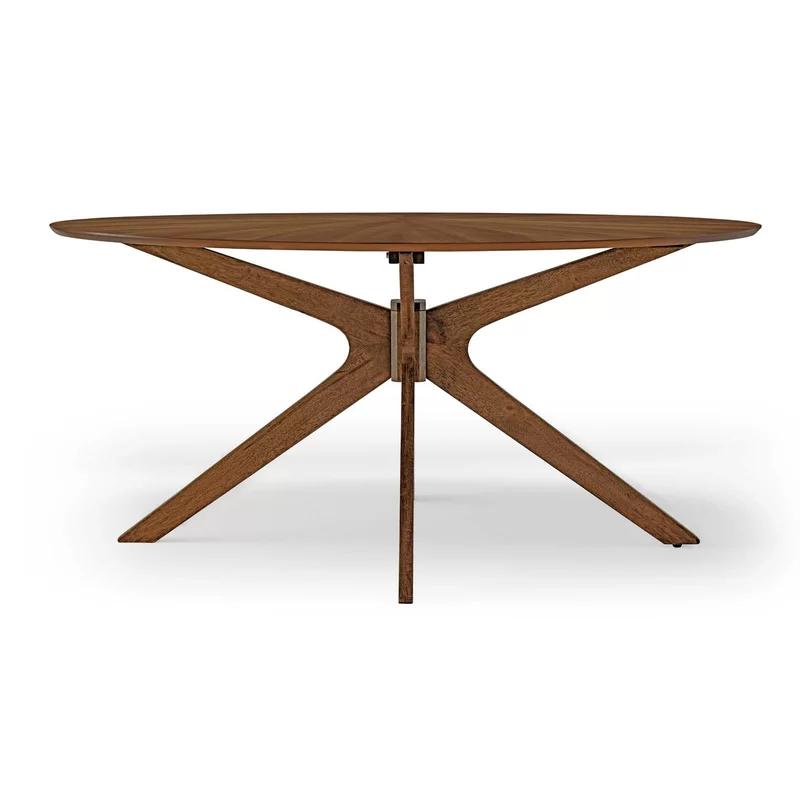 Walnut Oval Mid-Century Modern Dining Table for Eight