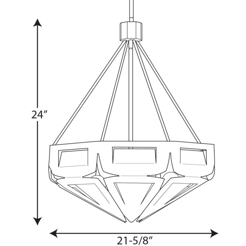 Yerba Silver Ridge 24" Geometric Cut Metalwork Pendant