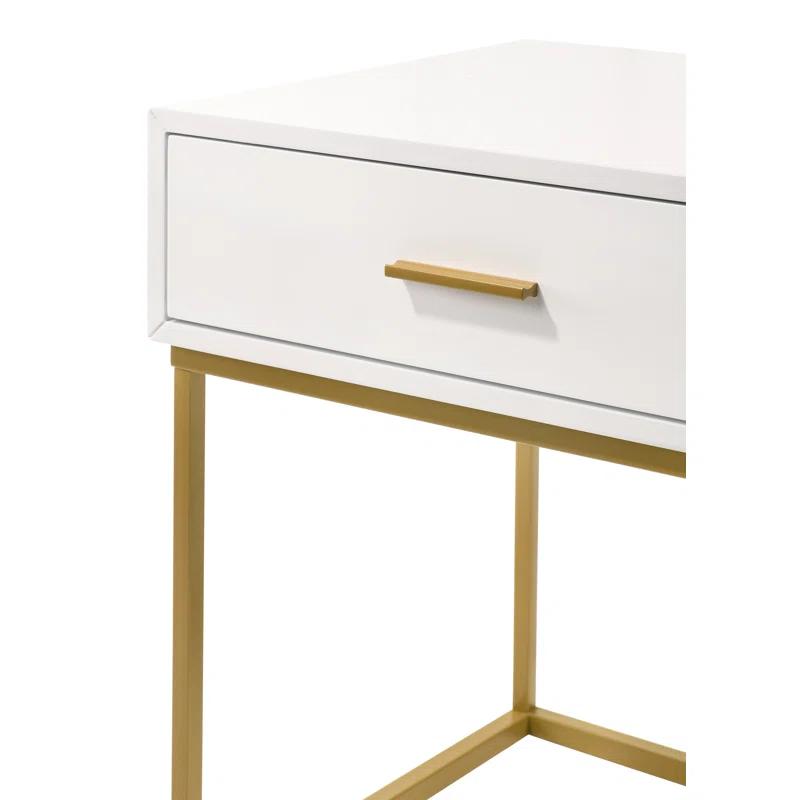 LuXeo LuXeo Catalina One Drawer Nightstand with Mustard Gold Legs